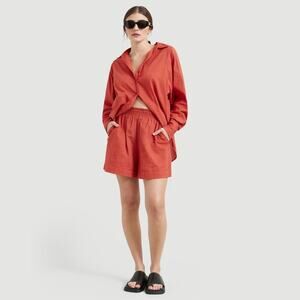Modern Citizen Kenya High-Waisted Organic Cotton Short Blood Orange - M